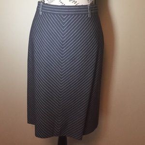 Heathered black with white stripes a-line skirt.